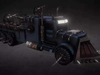 Rust Cloaked Truck  Apocalyptic Vehicle 3D model