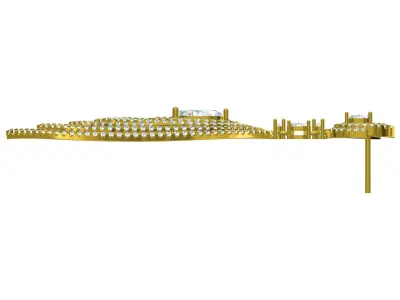 Antique Micro Pave Set Diamond Drop Earring 3D print model