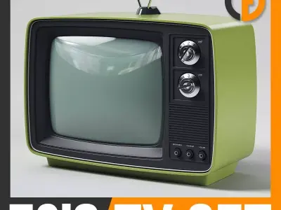 Retro 70s Television Set 3D model