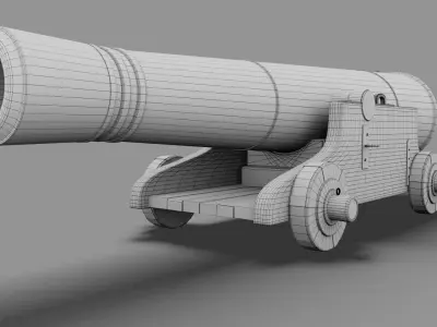 Cannon Low-poly 3D model 7