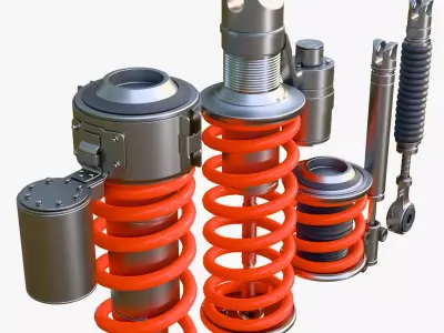 Hydraulic Shock Absorber Set M1 3D model
