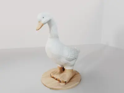 Ceramic goose sculpture Low-poly 3D model