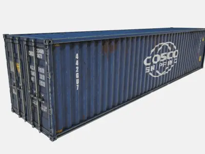 Shipping Container 40ft Low-poly 3D model