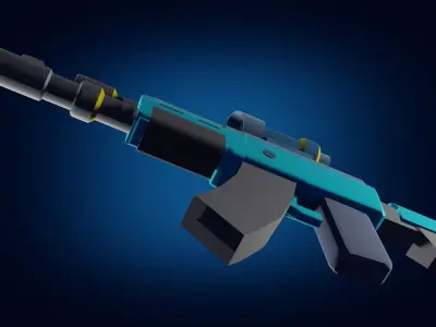 Gun to game PBR low-poly game ready  Free low-poly 3D model