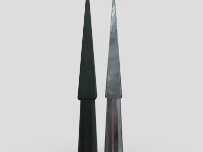Arrowhead 6 pair of metal thorns Low-poly 3D model