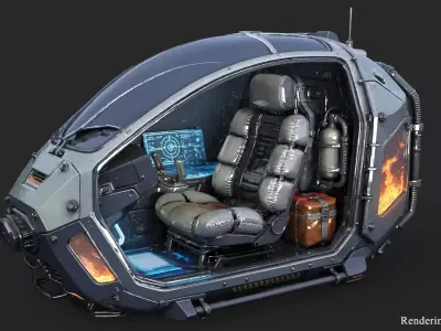 Spacecraft Cockpit 2 High Detail 3D model