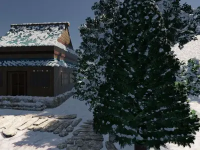 Winter Village 3D model get