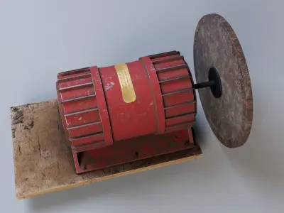 soviet grinding machine Low-poly 3D model
