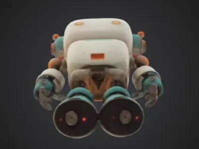 Retro robot 3D model purchase