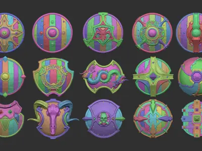 Weapon - Shield Collection High Poly 3D model