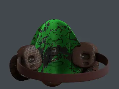 Gas mask helmet 3d model scifi Low-poly  Low-poly 3D model 11