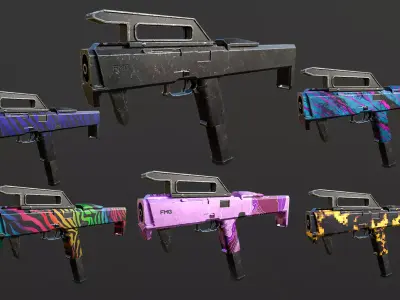 FMG - Submachine Gun Low-poly 3D model