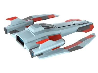 Low-poly spaceship Low-poly 3D model