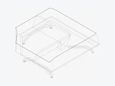 Seat - Ottoman - Simplicity - Corner Low-poly 3D model