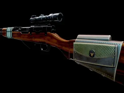 Battle Rifle - SKS Low-poly 3D model