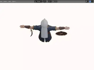 Realistic Arabian Desert Warrior 3D Model  Rigged  Game Ready Low-poly 3D model get