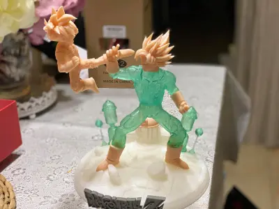 Goku vs Gohan training at hyperbolic time chamber diorama 3D print model