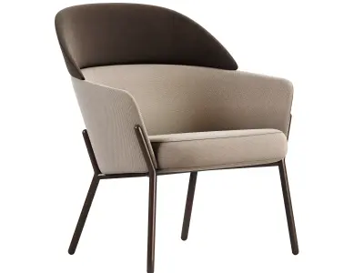 Wam 1570 Armchair By Bross Italy Low-poly 3D model