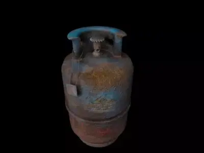 rusty gas cylinder  Low-poly 3D model