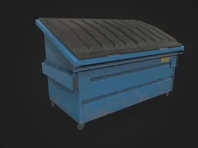 Dumpster PBR garbage bin Low-poly 3D model