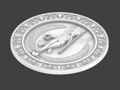 Athena Medallion CNC Engraving Design 3D print model