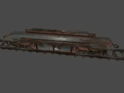 train rusty Low-poly 3D model