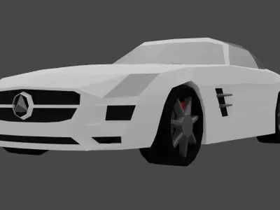 Mercedes Benz SLS AMG Roadster - low poly full rigged Low-poly 3D model