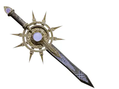 Celestial Sword Low-poly 3D model