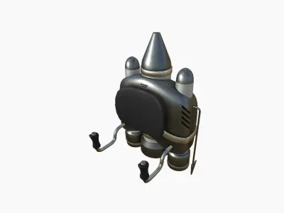 Jetpack D07 Steel - SciFi Character Design Low-poly 3D model