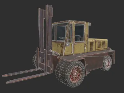 HQ PBR Forklift Low-poly 3D model