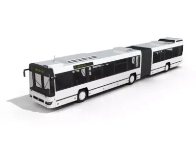 Long White Stretch Bus 3D model
