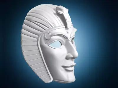 Ancient Egyptian Pharaoh Death Mask Sculpture 3D print model