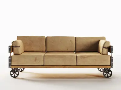 Industrial Sofa Low-poly 3D model