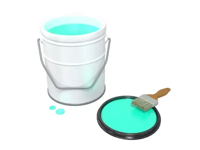 can paint Low-poly 3D model