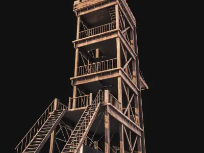 Siege Tower   Low-poly 3D model