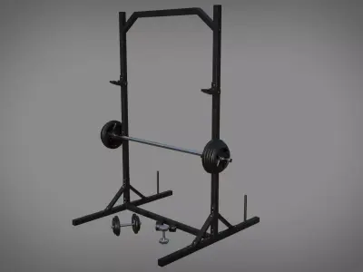 Gym power rack Low-poly 3D model