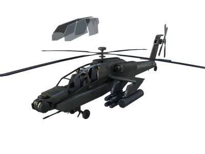 Apache Helicopter Low-poly 3D model purchase
