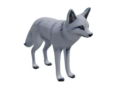 White Fox low poly Low-poly 3D model