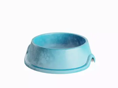 Used Metal Dog Bowl 04 3D model