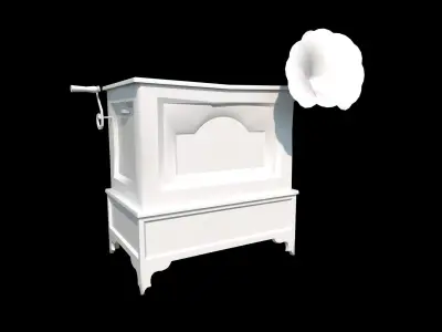 Gramophone cabinet Low-poly 3D model