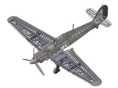 Full-interior Hawker Hurricane Mk1 Free 3D print model