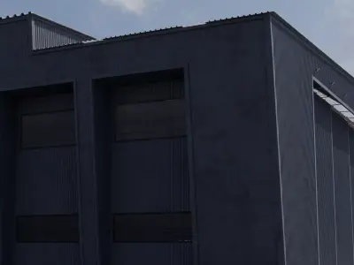 Large Aircraft Hangar 3D Model 3D model