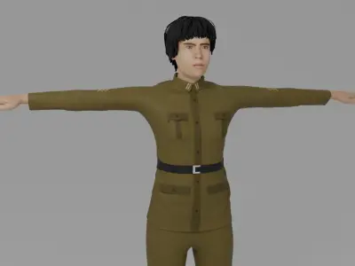 WW2 Soldier  Low-poly 3D model