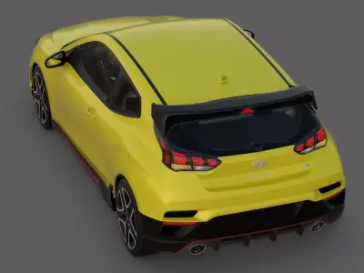 2022 Hyundai Veloster N 3D Model  Korean Hot Hatch Fury 3D model