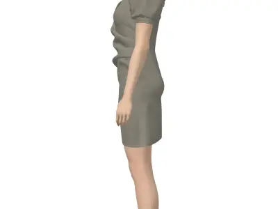 dresses person sleeveless dress 3D model