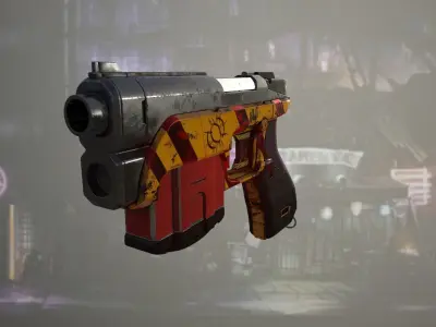 Pistol01 Middle poly 3D model