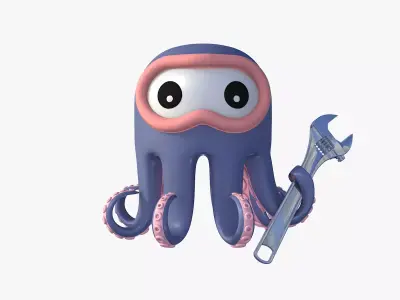 Cartoon Octopus 3D model purchase