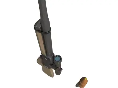 Traditional Tranquilizer Gun with Dart Ammo  Stylized 3D Model Low-poly 3D model