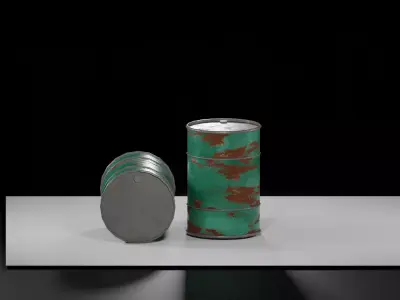 Game ready Oil barrel Free low-poly 3D model