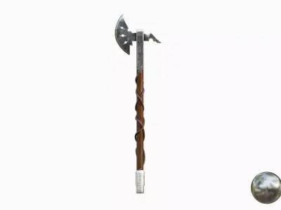 Melee long axe - 02 Low-poly 3D model